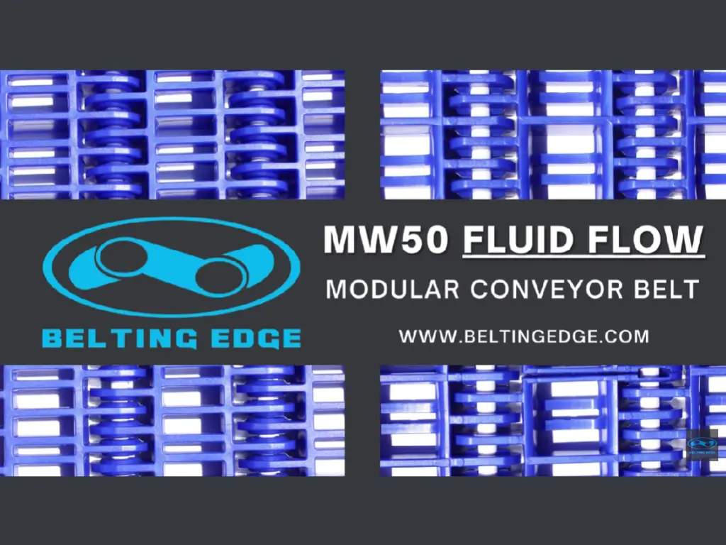 plastic modular mw50 fluid flow conveyor belt video